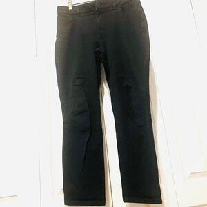 Chaps-Women's Size 10 Black Stretch Ankle Cropped Jeans/Pants-Elastic Waist Band